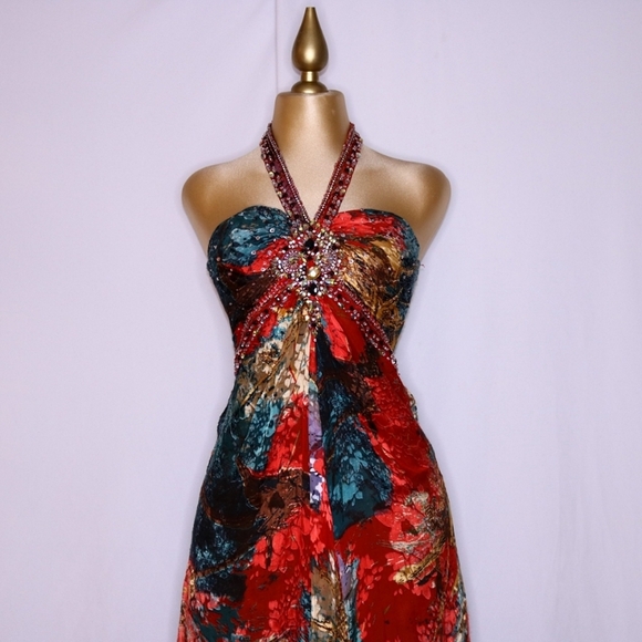 Stunning Tony Bowls / Mon Cheri Evening Gown,Boho Wedding, Prom, Pageant Dress - Picture 2 of 16